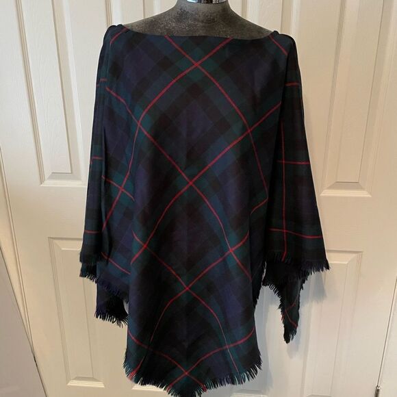 Strathmore Premium Scottish Tartan Worsted Wool Poncho